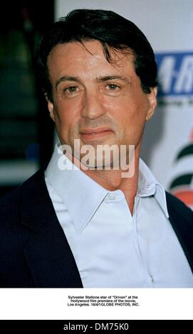 Sylvester Stallone Star '' Driven'' an der. Hollywood Film-Premiere des Films. Los Angeles. 16/4/1 Stockfoto