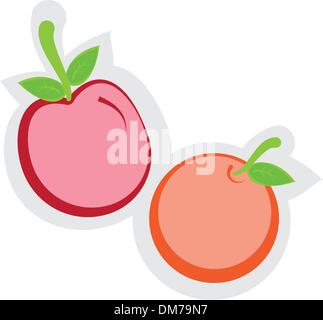 Apfel und Orange Stock Vektor