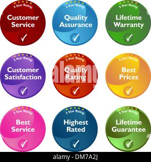 Fünf-Sterne-Bewertung-Tasten Stock Vektor