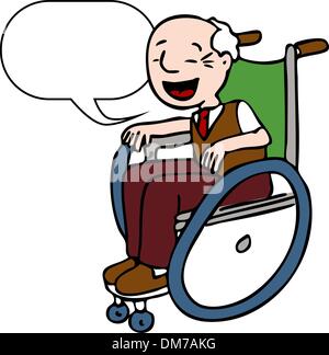 Behinderten älteren Mann spricht Stock Vektor