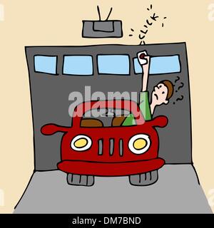 Defekten Garagentorantrieb Stock Vektor