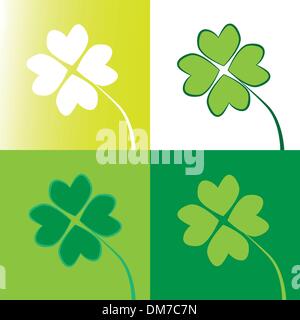 Vier Kleeblätter Stock Vektor