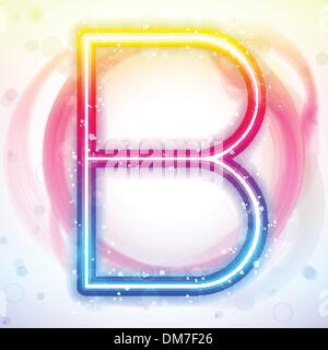 Alphabet Rainbow Lichter im Kreis weißer Hintergrund Stock Vektor