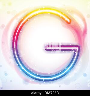 Alphabet Rainbow Lichter im Kreis weißer Hintergrund Stock Vektor