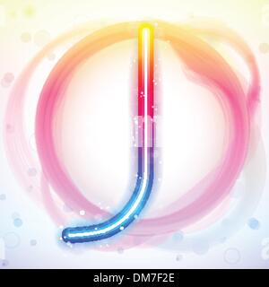 Alphabet Rainbow Lichter im Kreis weißer Hintergrund Stock Vektor