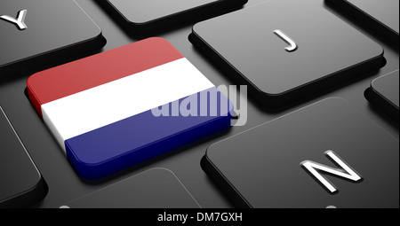 Niederlande - Flagge auf der schwarzen Tastatur. Stockfoto