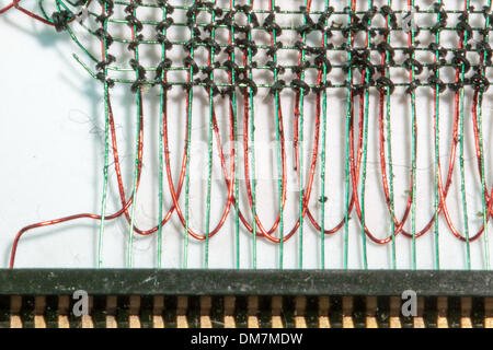 Ein magnetischer Kernspeicher Brett aus einem IBM/360 System ab ca. 1966 Stockfoto