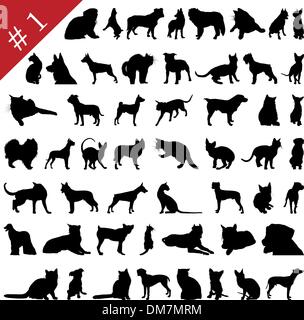 Haustiere-Silhouetten # 1 Stock Vektor