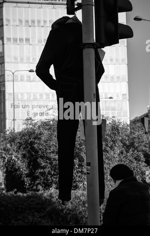 Mailand, Italien. Dezember 2013. Protestieren Sie die so genannte "Heugabel" (Mistgabel) Demonstranten eindringenden Loreto quadratisch Stockfoto