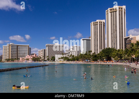 USA, Hawaii, Oahu, Honolulu, Waikiki Beach Stockfoto