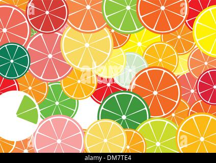 Zitrus Scheiben bunten Hintergrund. Stock Vektor