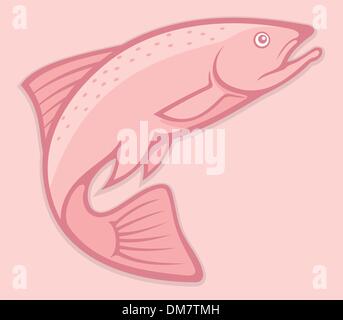 Lachs lineart Stock Vektor