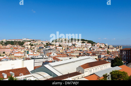 Blick über Lissabon nach Castelo de São Jorge, Portugal, Europa Stockfoto
