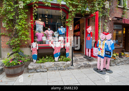 Boutiquen in der Rue du Petit Champlain Quebec Stadt Stockfoto