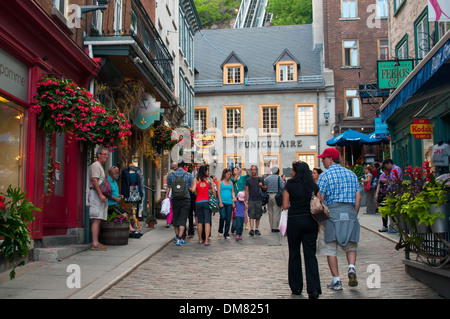 Straße Sous le Fort du Cul de Sac Old Quebec Stadt Stockfoto
