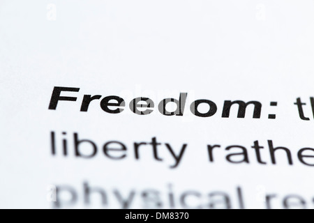Definition der "Freiheit" Stockfoto