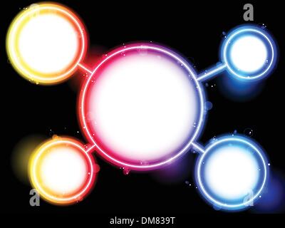 Regenbogen-Kreis-Grenze mit funkelt und wirbelt. Stock Vektor