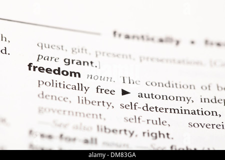 Definition der "Freiheit" Stockfoto