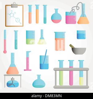 Chemischen Reagenzgläser Symbole Illustration Vektor Stock Vektor