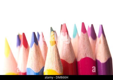 Buntstifte, isoliert auf weißem Hintergrund Stockfoto
