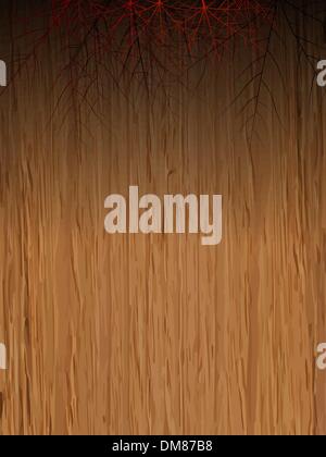 Herbstlaub, Grenze auf Holz. EPS 8 Stock Vektor