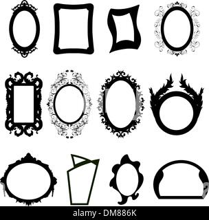 Spiegelsatz Silhouetten Stock Vektor