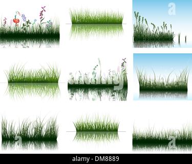 Rasen auf dem Wasser Stock Vektor