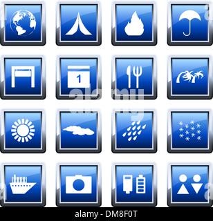 Reise-Ikonen-set Stock Vektor