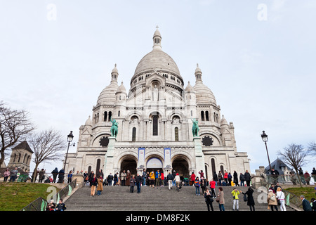 Basilika Sacre Coeur in Paris Stockfoto