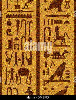 ägyptische Hieroglyphen nahtlose Stock Vektor