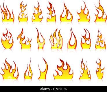 Feuer-Icon-set Stock Vektor