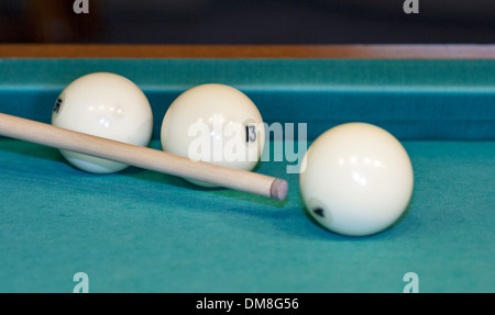 Russisches Billard zu spielen, auf einem Billardtisch closeup Stockfoto