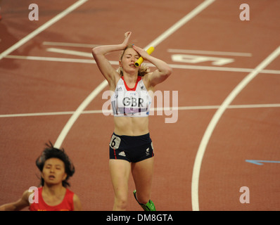 Team (GBR) gewinnt Bronze Frauen 4 x 100 m Staffel Finale T35-38 während Tag 5 der Paralympics aus Olympia Stadion London England - Stockfoto