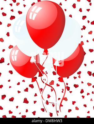 Luftballons Herzen Stock Vektor