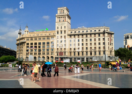 Banco Espanyol de Credito, Placa de Catalunya, Barcelona, Spanien, Europa Stockfoto