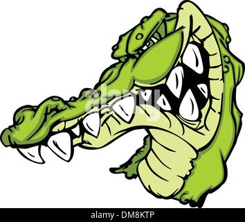 Gator oder Alligator Maskottchen Cartoon Stock Vektor