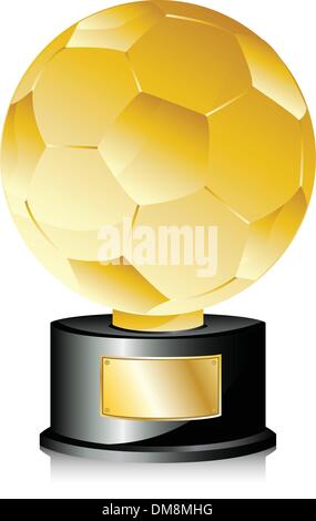 Goldener Ball Fußball Trophy Champion. Stock Vektor