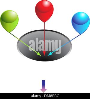 Dreistufigen Trichterdiagramm Stock Vektor