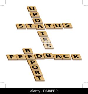 Kreuzworträtsel-Feedback-Bericht-Status-Updates Stock Vektor