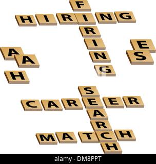 Kreuzworträtsel-Einstellung brennen Karriere Suche Match Stock Vektor
