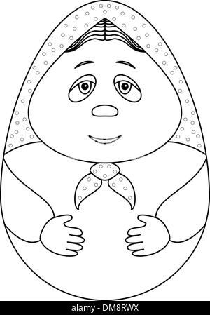 Puppe Matreshka, Konturen Stock Vektor