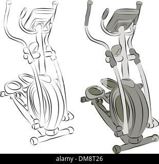 Crosstrainer-Strichzeichnung Stock Vektor