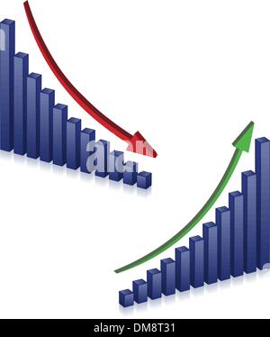 Unternehmen scheitern und Wachstum Diagramme Stock Vektor