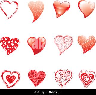 Zwölf Herzen Stock Vektor