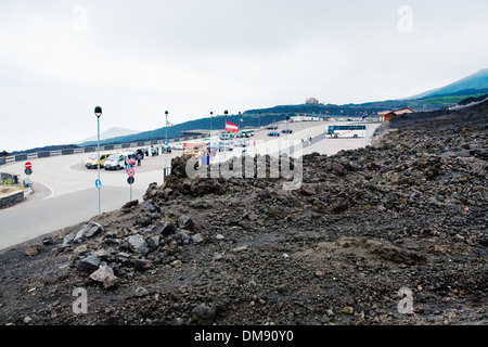 Blick auf den touristischen station Rifugio Sapienza auf dem Ätna in Sizilien am 7. Juli 2011 Stockfoto