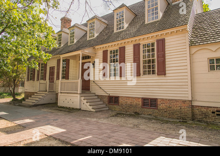 Colonial Williamsburg Marktplatz Tavern on Duke of Gloucester Street Stockfoto