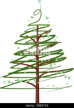 Kiefer, isoliert auf weiss Stock Vektor