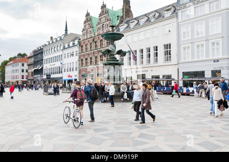 Amagertorv - dem zentralsten Platz in Kopenhagen Stockfoto