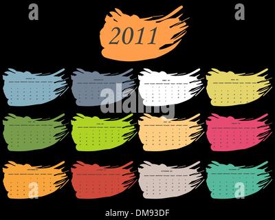 Farbe vor Ort Kalender für 2011 Stock Vektor