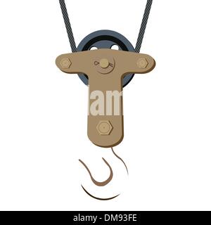 Kranhaken Sie isoliert auf weiss Stock Vektor